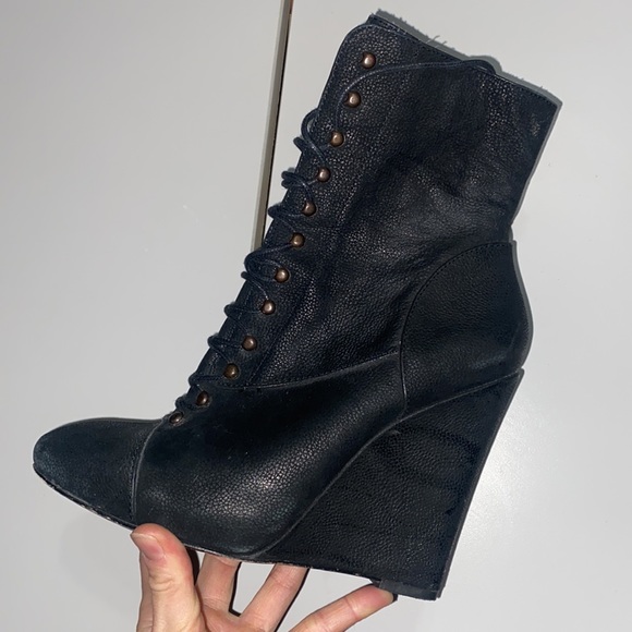 Joie Break On Through Lace-up Wedge Boots - Picture 10 of 12